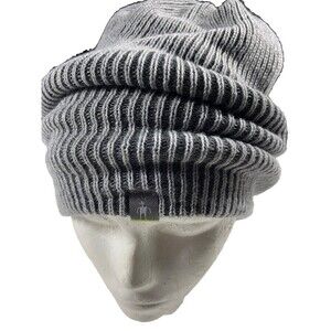 Smartwool Slouch Reversible Beanie Gray Merino Wool Blend Lightweight Activewear